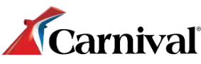 Carnival Cruise Line logo with red and blue stylized ship design