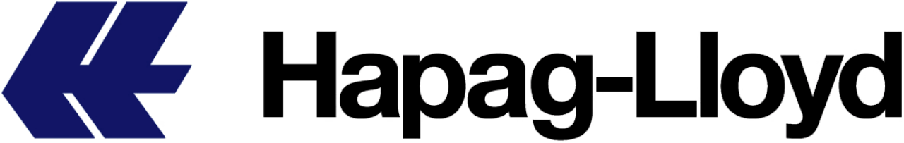 The corporate logo and branding for Hapag-Lloyd, a German cruise line company.