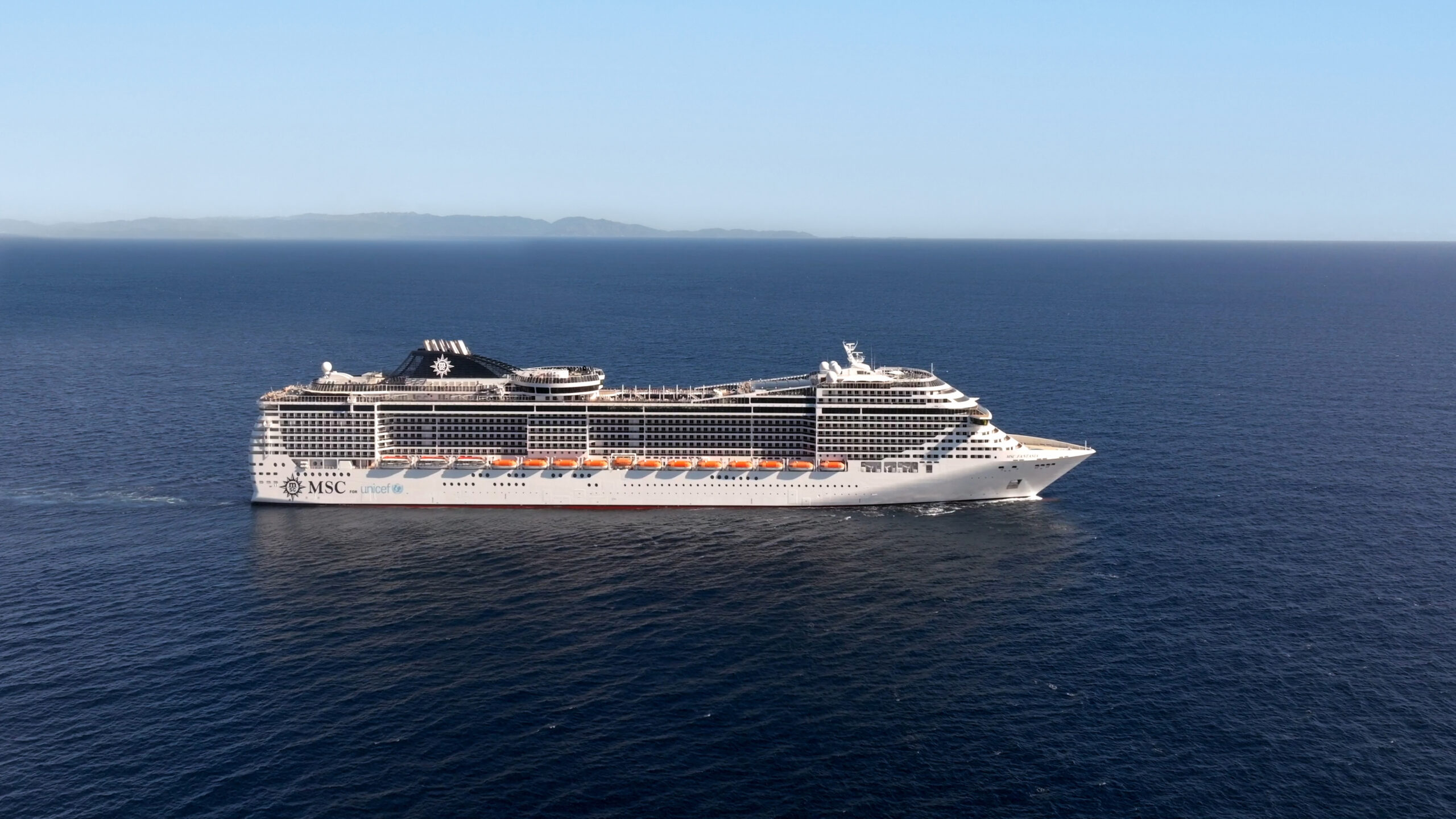 MSC Fantasia Cruise Ship at Sea